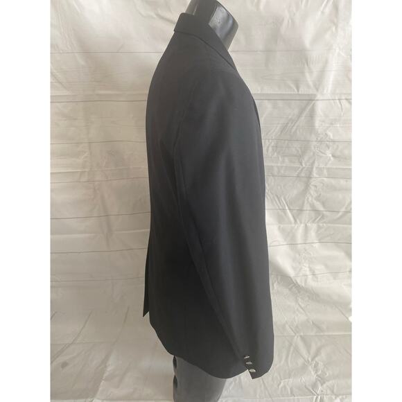 Burberry Blue Label Wool Black Single Breasted Jacket Gold Burberry Buttons 44L - Picture 4 of 7